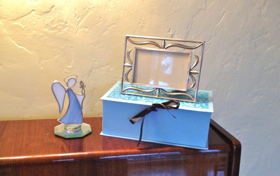 shoebox decorated for display.