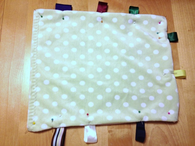 DIY lovey blanket with taggies by Jewels at Home