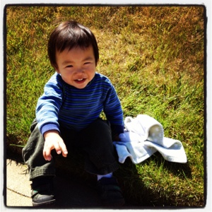 Baby brother has a blankie, too.