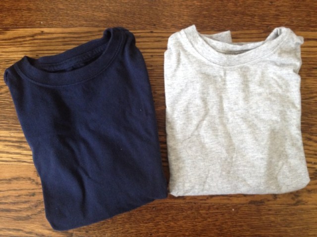 Plain long-sleeved T-shirts from Lands' End.