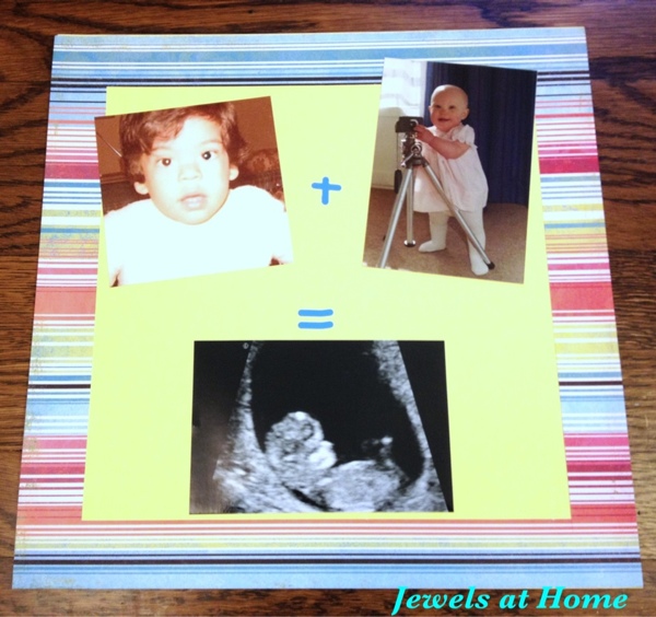 Gather old pictures of the mom and dad to make a scrapbook at a baby shower.  Jewels at Home.