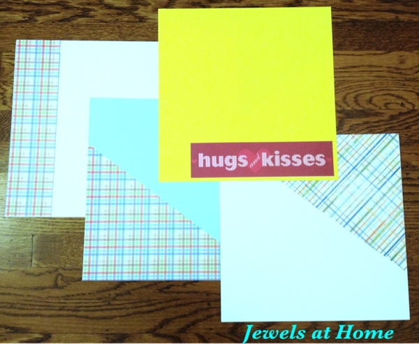 For a scrapbook party, prepare simple backgrounds to inspire guests.  From Jewels at Home.