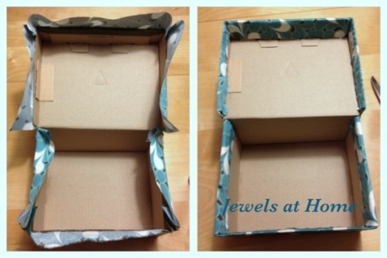 Tutorial for DIY fabric-covered decorative boxes. From Jewels at Home.