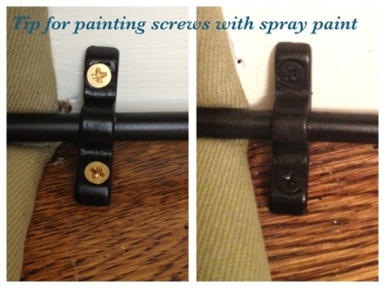 Tip for painting screws with spray paint.  Jewels at Home.