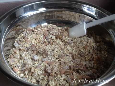 Chunky Nutty Granola recipe from Jewels at Home.