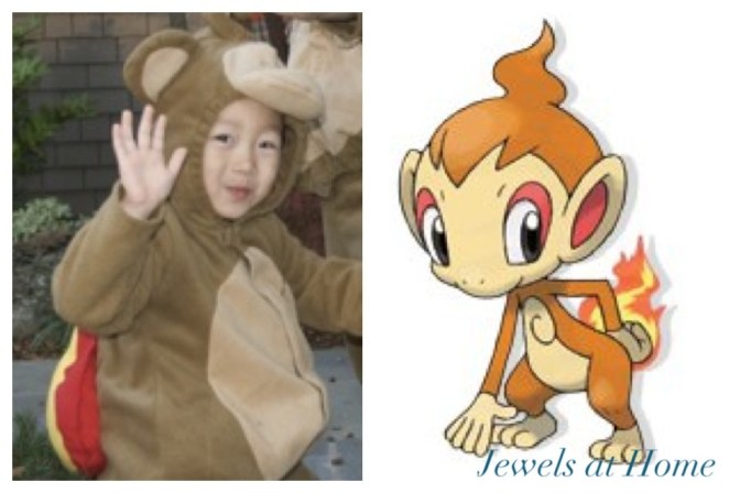Chimchar Pokemon costume.  From Jewels at Home.
