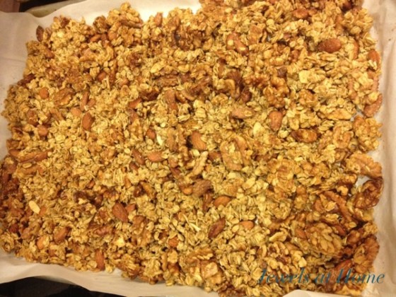 Recipe for a chunky nutty homemade granola {Jewels at Home}