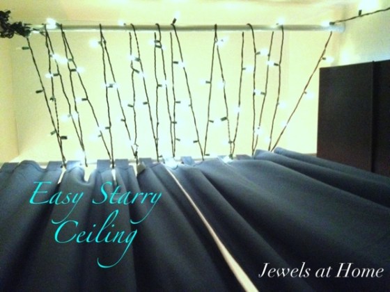 Easy starry ceiling for a cozy reading nook.  Jewels at Home.