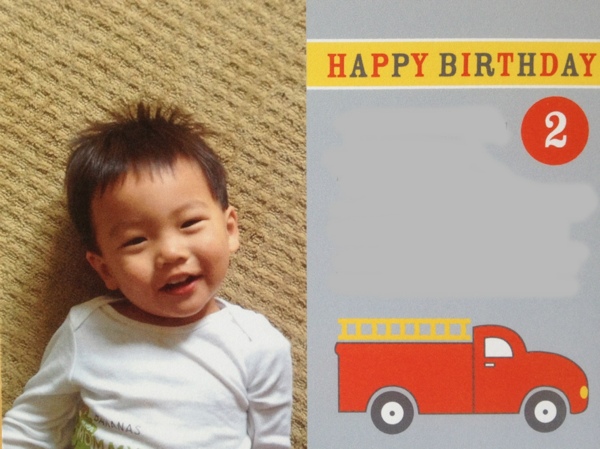 Red Firetruck birthday invitation from Shutterfly.  Perfect for a little boy's party!