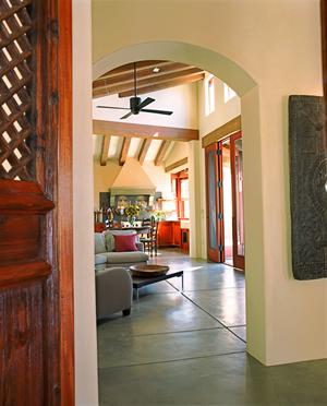antique Chinese door built into a new space.  Builders magazine.  Photo by Duncan Livingston.
