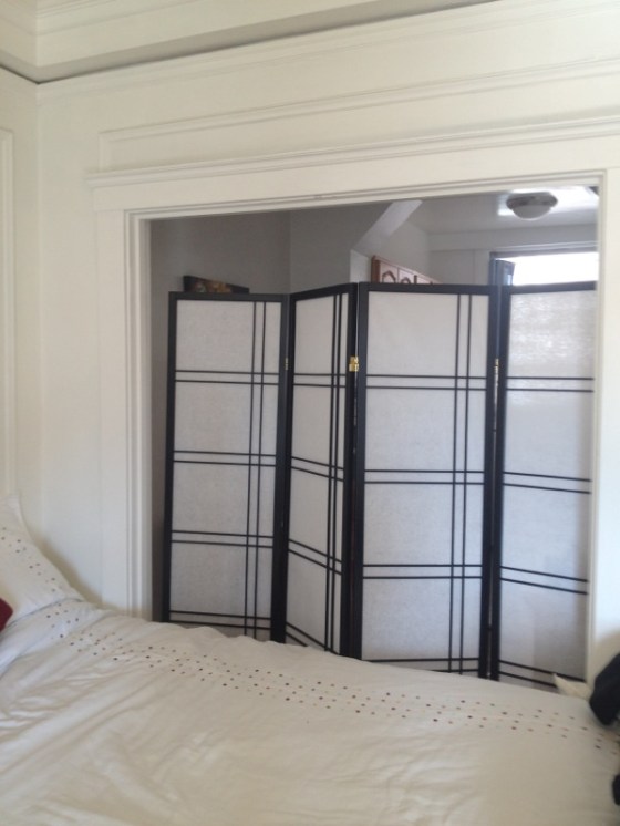 Renter's dilemma: how to cover a large doorway.  Jewels at Home.