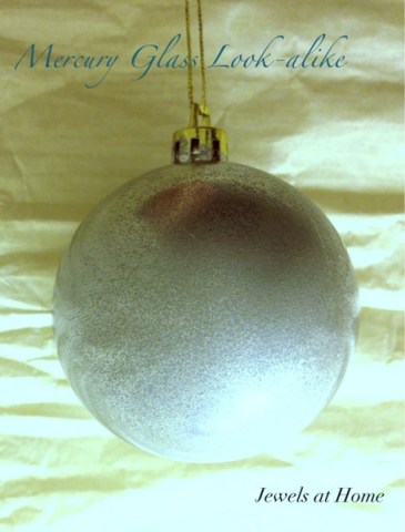 This mercury glass look-alike finish is easy to create with spray paints and makes charming Christmas ornaments.  {Jewels at Home}