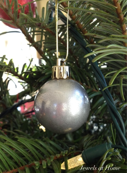 Create this mercury glass look-alike finish using spray paints. {Jewels at Home}