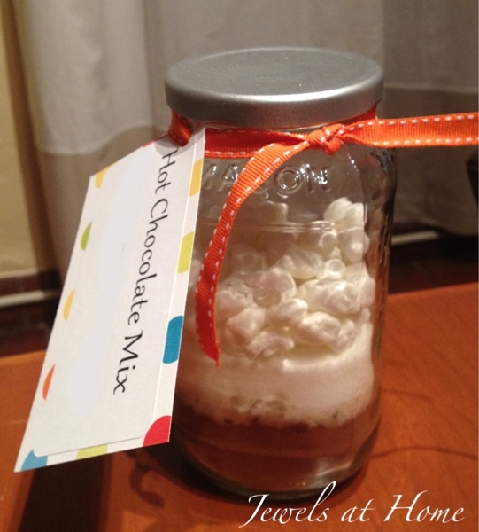Beautiful and delicious recipes for hot chocolate mixes in a jar. They make great gifts! {Jewels at Home} Beautiful and delicious recipes for hot chocolate mixes in a jar. They make great gifts! {Jewels at Home}