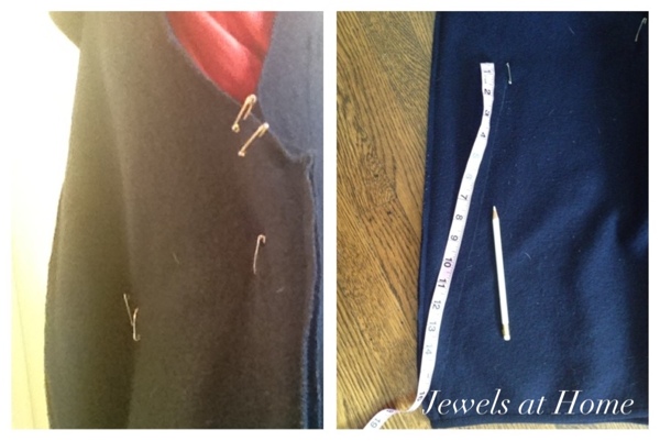 How to alter an oversized jacket: taking in the back seam. {Jewels at Home}