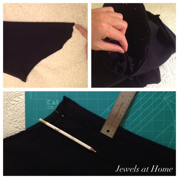 Updating an oversized jacket: taking in the sleeves. {Jewels at Home}