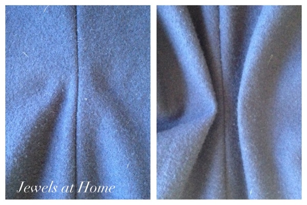 Steps to updating a boxy old jacket: adding a gather to the back. {Jewels at Home}