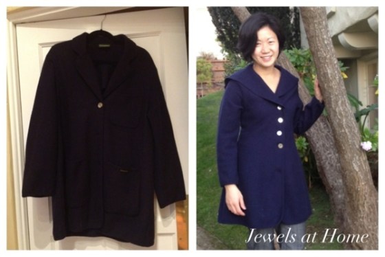 Complete steps to tailoring a boxy oversized coat. {Jewels at Home}