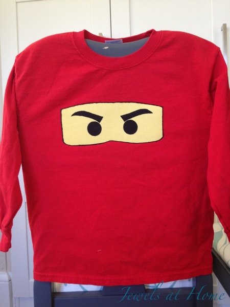 DIY Ninjago T-shirt.  Red for Kai. {Jewels at Home}