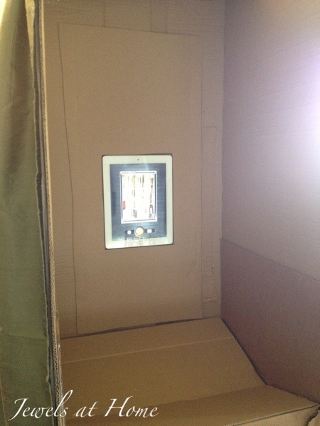 Mad Men party.  DIY photo booth with iPad mounted inside | Jewels at Home