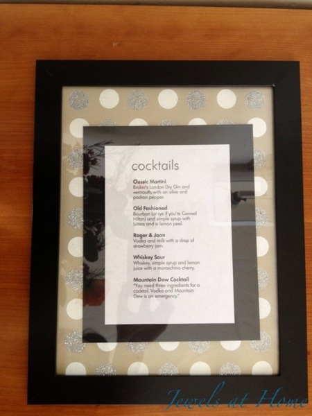 Mad Men Party Bar Menu including both classic and whimsical items | Jewels at Home Mad Men Party Bar Menu including both classic and whimsical items | Jewels at Home