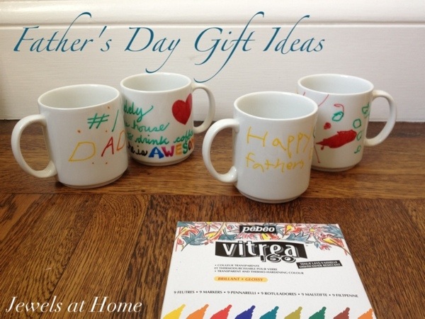 Help the kids decorate plain mugs for a Father's Day gift | Jewels at Home