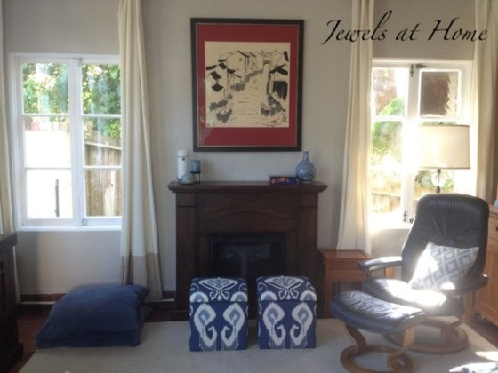 DIY storage ottoman makeover.  An elegant transformation for these $9.99 storage cubes.  Jewels at Home.