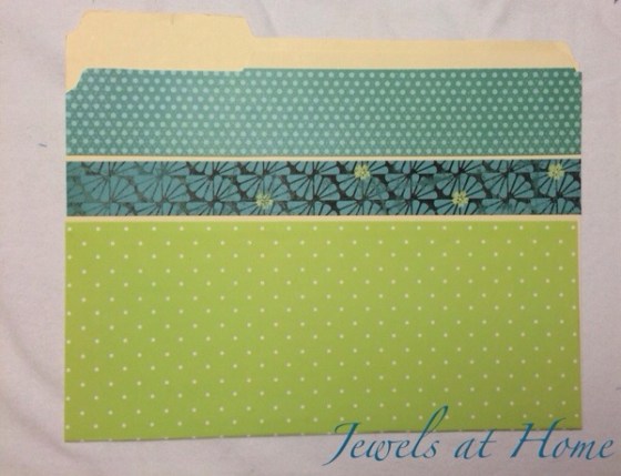 Beautify your office.  Use scrapbook paper to turn plain file folders into works of art | Jewels at Home