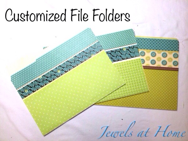 Beautify your office.  Use scrapbook paper to turn plain file folders into works of art | Jewels at Home