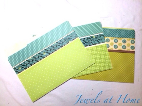 Beautify your office.  Use scrapbook paper to turn plain file folders into works of art | Jewels at Home