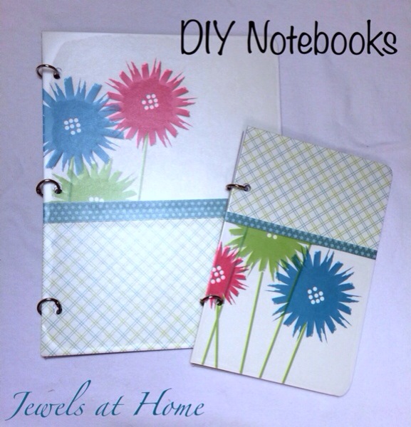Make your own customized DIY notebooks covered in scrapbook paper or fabric. A beautiful way to organize loose papers | Jewels at Home Make your own customized DIY notebooks covered in scrapbook paper or fabric. A beautiful way to organize loose papers | Jewels at Home
