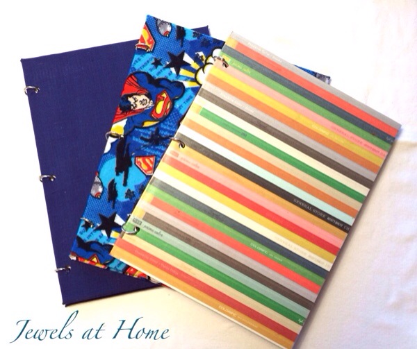 Make your own customized DIY notebooks covered in scrapbook paper or fabric. A beautiful way to organize loose papers | Jewels at Home Make your own customized DIY notebooks covered in scrapbook paper or fabric. A beautiful way to organize loose papers | Jewels at Home