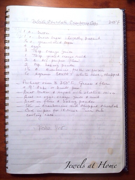 A book of family recipes makes a gift that will become a family treasure | Jewels at Home