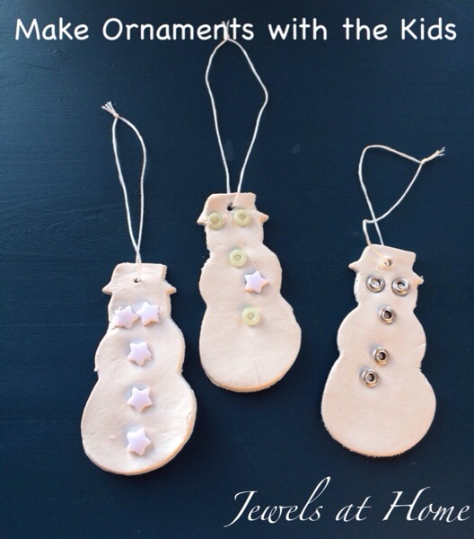 Homemade clay Christmas ornaments to make with the kids.  These are simple and beautiful!  Jewels at Home