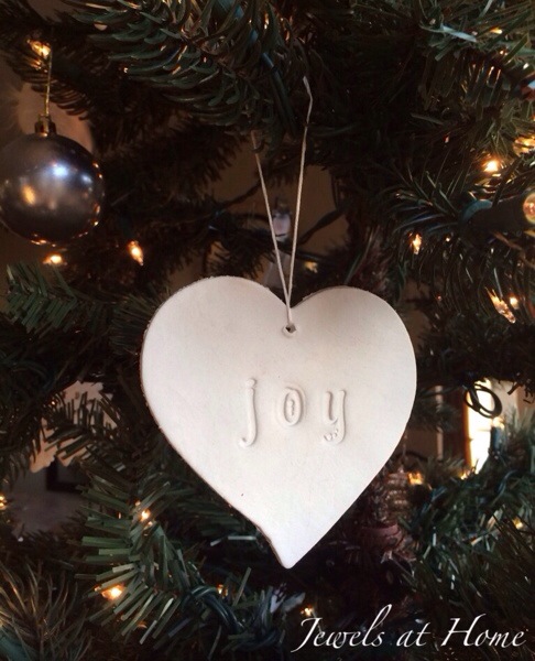 Homemade clay Christmas ornaments to make with the kids.  These are simple and beautiful!  Jewels at Home