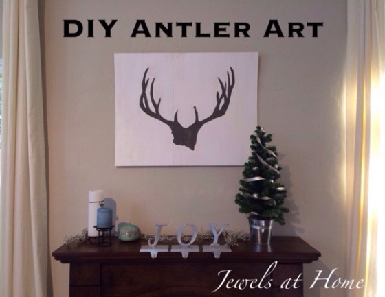 This reindeer antler silhouette makes a whimsical statement for winter decorating | Jewels at Home