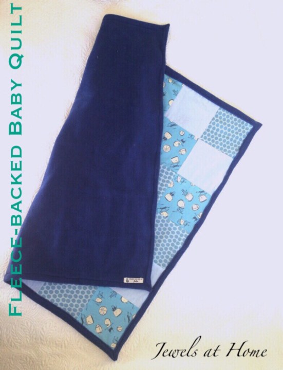 Fleece-backed baby quilt with modern, whimsical design | Jewels at Home