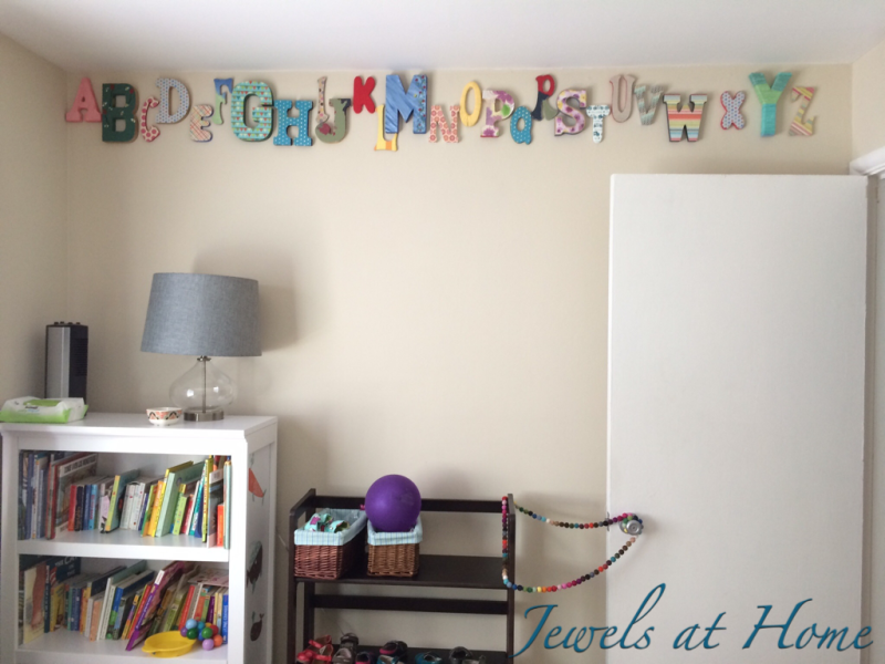 Baby shower idea: decorate letters to create a one-of-a-kind alphabet for baby's nursery! Jewels at Home