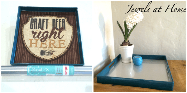 Transform a decorative tray with stainless steel contact paper | Jewels at Home