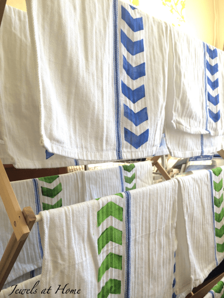 DIY Hand-Stamped Tea Towels | Jewels at Home