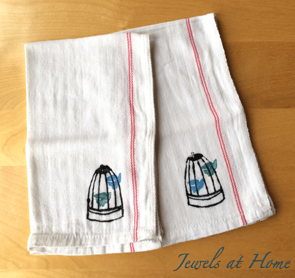 DIY Hand-Stamped Tea Towels | Jewels at Home