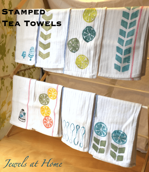 DIY Hand-Stamped Tea Towels | Jewels at Home