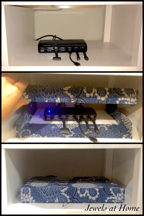 Hide your electronics in this pretty DIY box | Jewels at Home