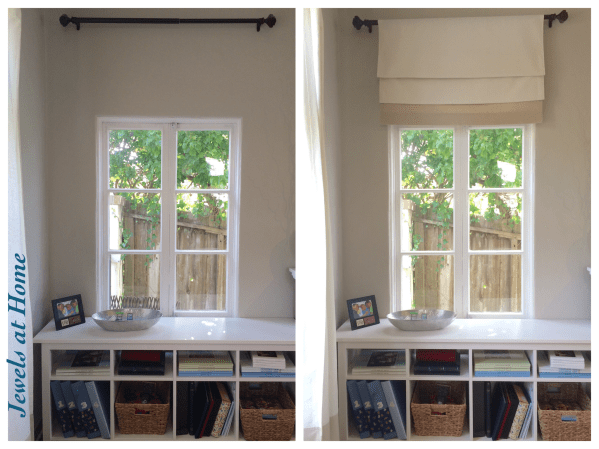 Turn a curtain panel into a fixed faux Roman shade | Jewels at Home