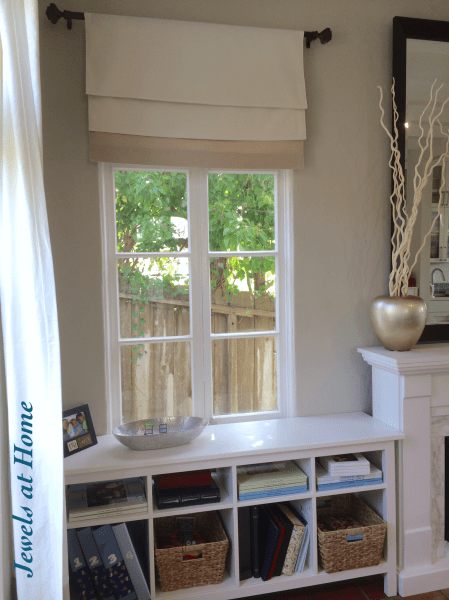 Turn a curtain panel into a fixed faux Roman shade | Jewels at Home