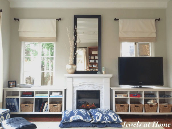 Tips for "fake it 'til you make it" family room built-ins | Jewels at Home