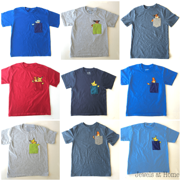 Adorable DIY Pokemon pocket T-shirts! | Jewels at Home