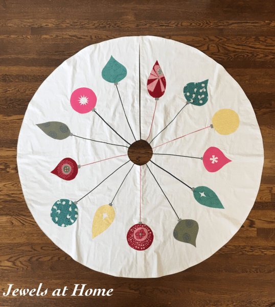 Retro Mid-Century Ornaments Christmas Tree Skirt | Jewels at Home