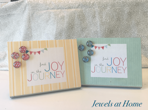 Desktop magnet boards with coordinating glass cabochon magnets | Jewels at Home