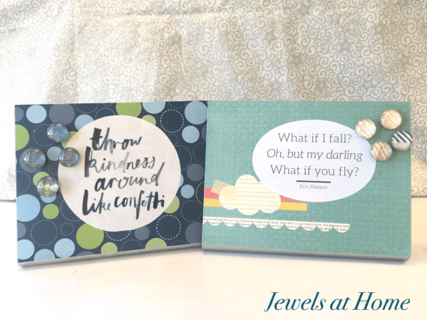 Desktop magnet boards with coordinating glass cabochon magnets | Jewels at Home